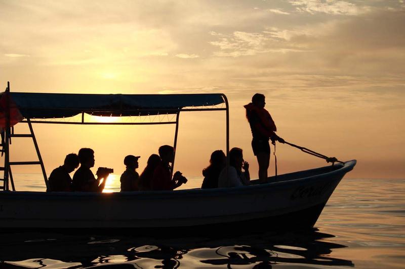 Boat group sunset